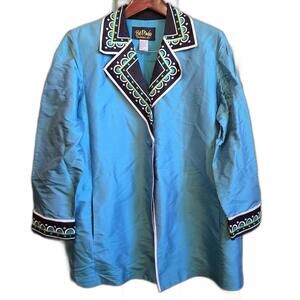 Vintage Bob Mackie Wearable Art 100% Silk Jacket - Size L